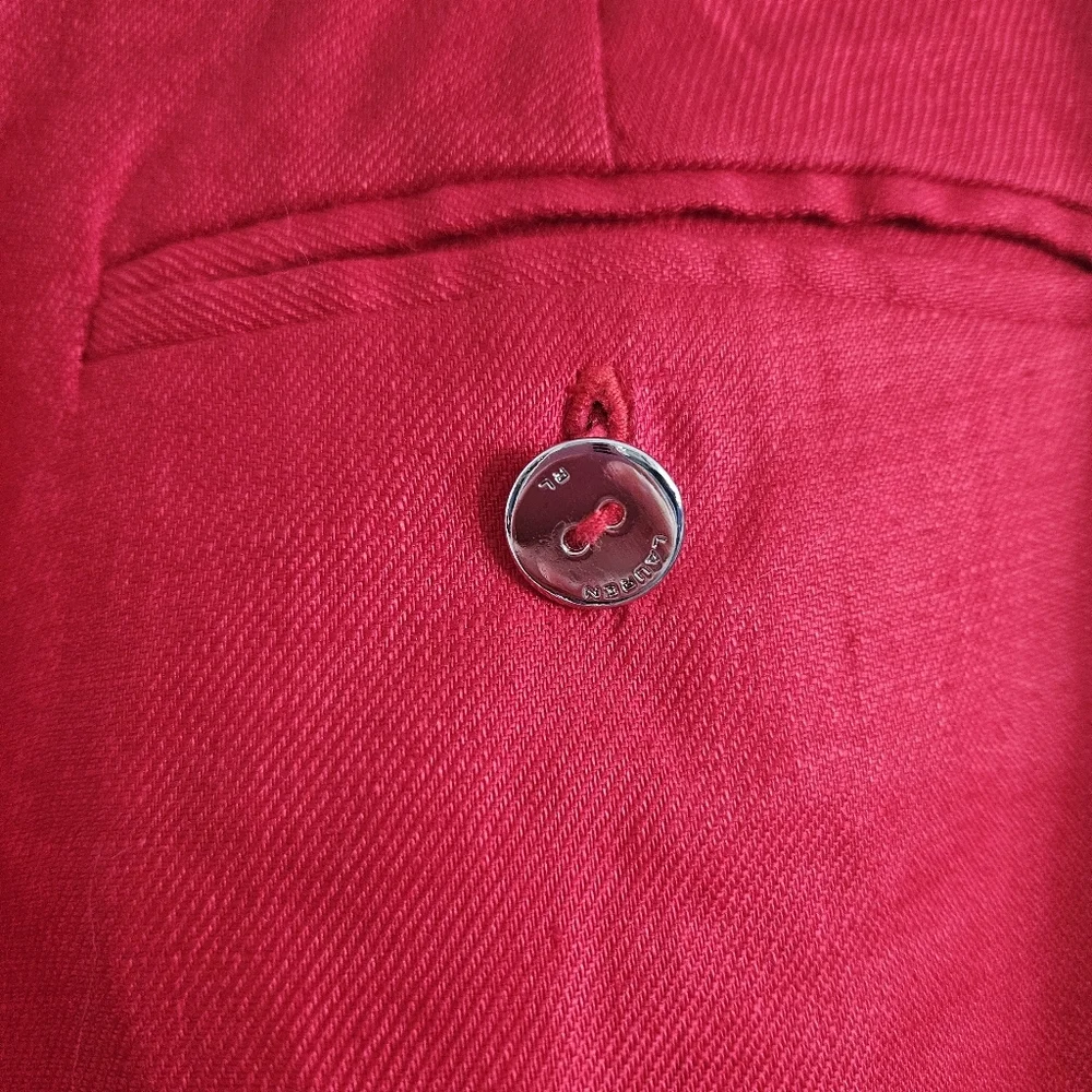 Vintage Ralph Lauren Red Linen Trousers - Picture 8 of 12